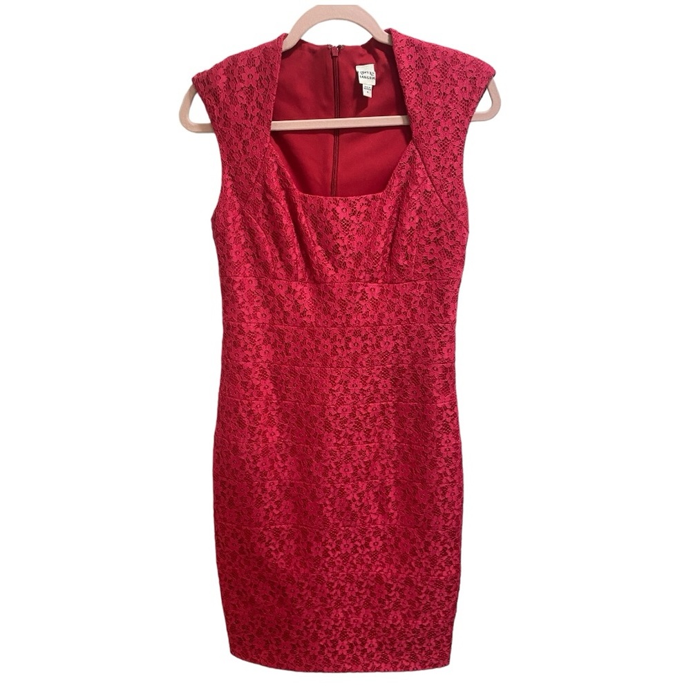 Sangria Pink Floral Lace Dress,‎ size 4
